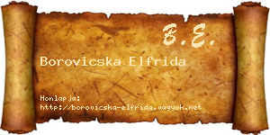 Borovicska Elfrida névjegykártya